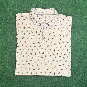 MINT Johnnie-O All Over Navy Logo Print (White / Size XL)